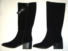 New $199 Black Womens 8 Splendid Abby Suede Leather Boots Tall Knee NWT - $197.01