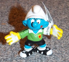 2003 Peyo Schleich Smurfs Soccer Goalie Smurf Figure New With The Tag - £15.97 GBP