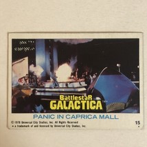 BattleStar Galactica Trading Card 1978 Vintage #15 Panic Within The Caprica - £1.54 GBP