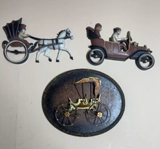 Homco Vintage Metal &amp; Plastic Wall Decorations Hangings Automobile Horse... - £12.12 GBP