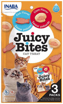 Inaba Juicy Bites Cat Treat Fish And Clam Flavor: Moist Tuna &amp; Chicken S... - £4.63 GBP+