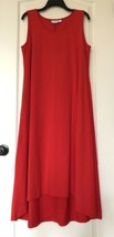 Joan Rivers Jersey Knit Midi Sleeveless Dress Hi-Low Hem 2 Front Pockets Size M - £22.94 GBP