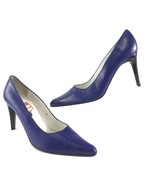 Sesto Meucci Womens Heels Sz 8 Royal Blue Azure Subtle Leather Classic P... - £15.48 GBP