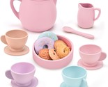 20 Pcs Silicone Tea Party Set For Little Girls Kids Toddlers Tea Set Wit... - $49.99