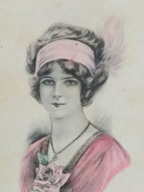 Hand Colored Victorian Women Headband Large Hat c1910s Postcard Lot (Qty 2) - £11.78 GBP