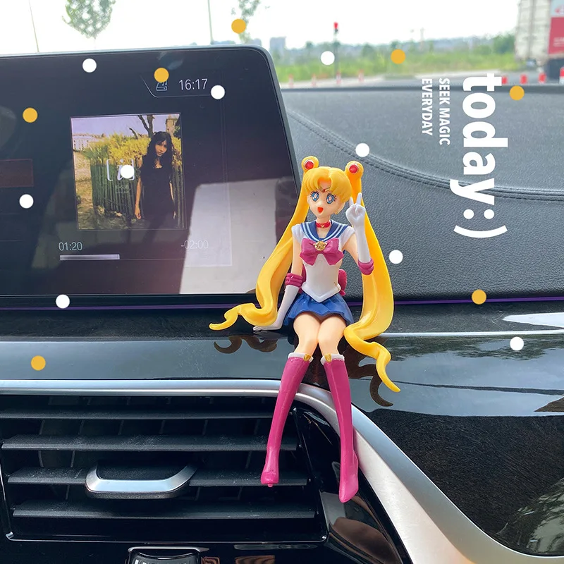 Car Accessories Products Anime Sailor Moon Beautiful Girl Action Figures - £9.67 GBP+