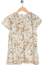 NEW Max Studio Women’s Floral Flutter Sleeve Blouse Size Large Ecru Multi NWT - £31.72 GBP