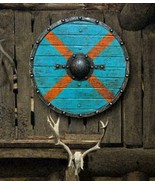 Bouclier médiéval Bouclier viking 24&quot; Bouclier en bois Heavy Metal Fitted - £98.93 GBP