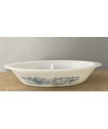 Glasbake Divided Serving/Baking Dish Made In USA Porcelain J-2352 Currie... - £11.69 GBP