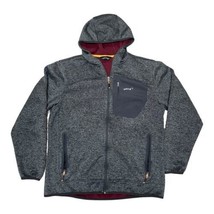 Orvis Hooded Full Zip Up Fleece Black Gray Jacket Windbreaker Hoodie Mens Medium - £52.30 GBP