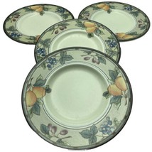 Set of 4 Mikasa GARDEN HARVEST Saucers Bread Plates Intaglio 6.5&quot; Fruit Pattern - £18.06 GBP