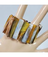 Vintage Yellow White Abalone Shell Bracelet Stretchy - €7,78 EUR Vintage Yellow White Abalone Shell Bracelet Stretchy - €7,78 EUR