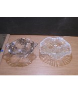 2 Vintage Glass Bowls a) Sterling Silver Floral Overlay  b) Ruffled Milk... - $29.70