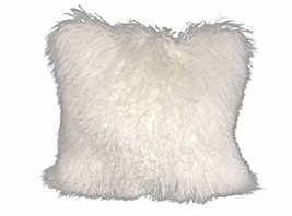HomeRoots 334381 Bright White Tibetan Lamb Pillow - £128.31 GBP