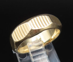 14K GOLD - Vintage Victorian Linear Textured Hexagon Band Ring Sz 6 - GR420 - £380.96 GBP