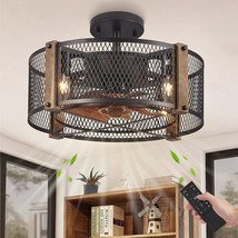 Diniluse 17&quot; Caged Ceiling Fans With Lights, Bladeless Ceiling, And Dining Room. - £103.88 GBP