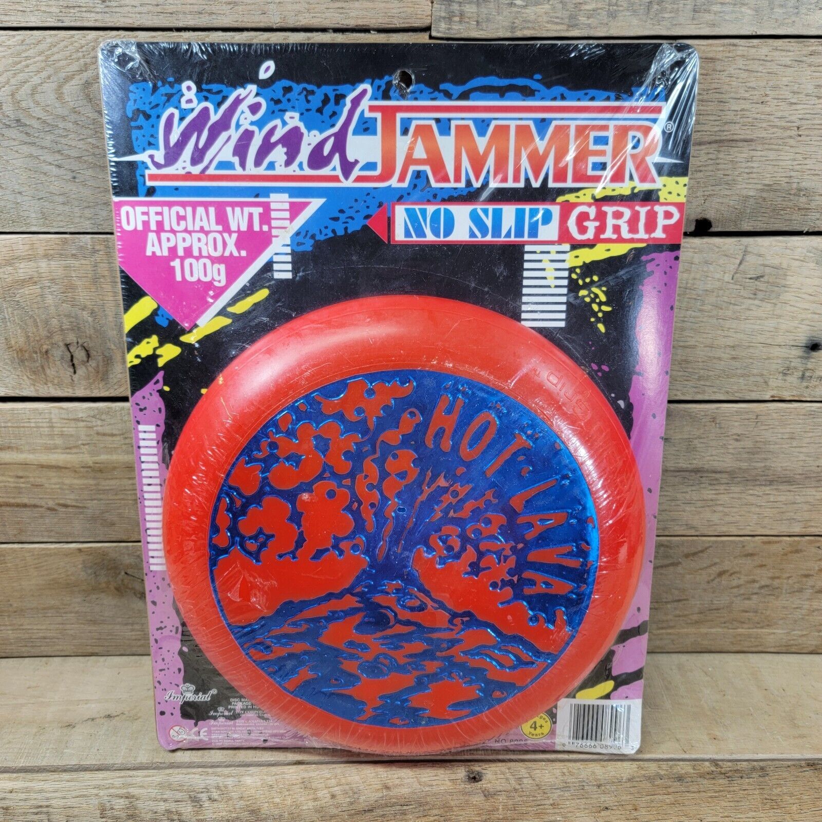 Imperial Wind Jammer Vintage Hot Lava Frisbee Blue No Slip Grip 100g 899... - $12.82