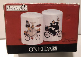 Oneida Salt and Pepper Shakers Chefs a vel Chefs to Go on Bikes w/ Wine ... - £11.69 GBP
