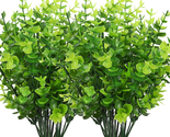 Artificial Greenery Plants 8Pcs Outdoor UV Resistant Fake Plastic Boxwoo... - $21.51