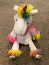 Unicorn Plush Stuffed Animal Dan Dee collectors 10&quot; Rainbow Musical animated - £8.17 GBP