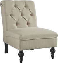 Signature Design by Ashley Degas Tufted Armless Accent Chair, Neutral Ivory - £122.41 GBP