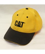 Black Yellow CAT Caterpillar Logo  StrapBack  Baseball Cap Hat - $316.46 MXN