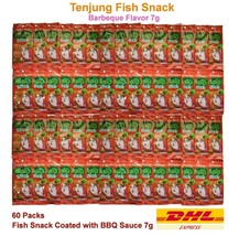 60 x Tenjung Fish Snack Stick Coated with Barbeque Sauce Flavor Yummy 5.7g - £29.47 GBP