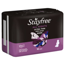 Stayfree Ultra Thin All Nights with Wings 10 Pads - $71.37