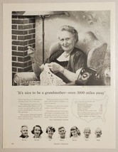 1956 Print Ad Bell Telephone System Grandmother &amp; Vintage Dial Phone - $15.79