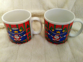 Grant Howard Coffee Cups Mugs Christmas Santa Ornament Holiday Vintage 1... - £23.11 GBP