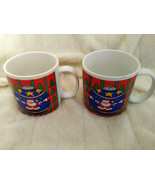 Grant Howard Coffee Cups Mugs Christmas Santa Ornament Holiday Vintage 1... - £22.82 GBP