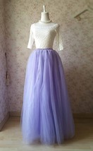 Purple Floor Length Tulle Skirt Outfit Wedding Party Plus Size Tulle Skirt image 1