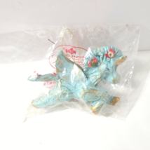 Vtg Paper Mache Unicorn Christmas Ornament Blue Gold Russ Sealed in Orig... - $335.49 MXN