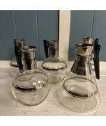 Lot Of 5 Midcentury Modern Mini 6” CARAFE Coffee Carafette MCM Inland Glass - $44.22