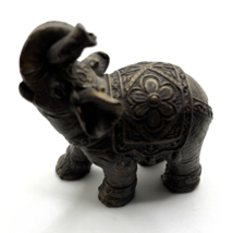 Elephant Standing Brass Small Ornament Statue Trunk up 3 &quot; Tall. For Luc... - $4.95