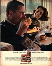 1964 Sanka Coffee Cat Couple Table Cup Saucer Carafe Vintage Print Ad c1 - £19.22 GBP