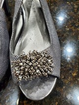Karen Scott Women&#39;s Fabric Upper Gray Slingback Heels Casual Sandals Siz... - £30.30 GBP