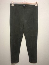 PREMISE Olive Faux Suede LEATHER PANTS SZ L NEW - £34.34 GBP