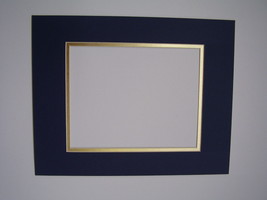 Picture Framing Mats  11x14 Diploma photo Mat for 8x10 Navy Blue and  Gold - £7.98 GBP