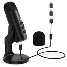 Usb Microphone,Condenser Computer Pc Mic,Plug&Play Gaming Microphones For Ps 4&5 - £47.96 GBP