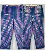 Tie Dye Trouser Hippy Pants Boho Chinos 36 x 28 True Fit Mens OOAK Custom - £34.52 GBP