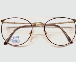 Safilo Vintage Team 3672 Oversized Round Eyeglasses Metal FRAMES Gold ITALY - £46.71 GBP