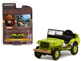 1942 Willys MB Jeep Bright Green &quot;Help Smokey Prevent Forest Fires&quot; &quot;Smokey Bear - £18.00 GBP