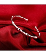 925 Sterling Silver Charm Round Bangle Women&#39;s Fashion Bracelet DLB95 - £9.60 GBP