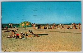 1959 surf &amp; sun beach people Cape Cod Massachusetts Postcard seascape - £3.87 GBP