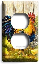 French Rooster Farm Chickens Chicks Duplex Outlet Wall Plate Cover Kitchen Decor - £7.98 GBP