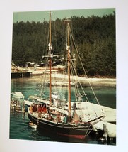 Vtg Americana Boat Photo Albany NY region 8X10 Color Circa 1950 - £7.92 GBP