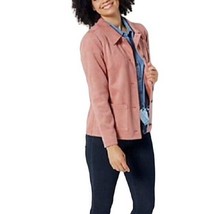 Denim &amp; Co. Faux Suede Button-Front Jacket with Pockets 2X (6767) - £19.87 GBP