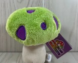 Magical Mushrooms small 6&quot; green purple standing plush beanbag Applause ... - £16.57 GBP