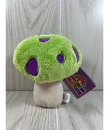 Magical Mushrooms small 6&quot; green purple standing plush beanbag Applause ... - £16.00 GBP